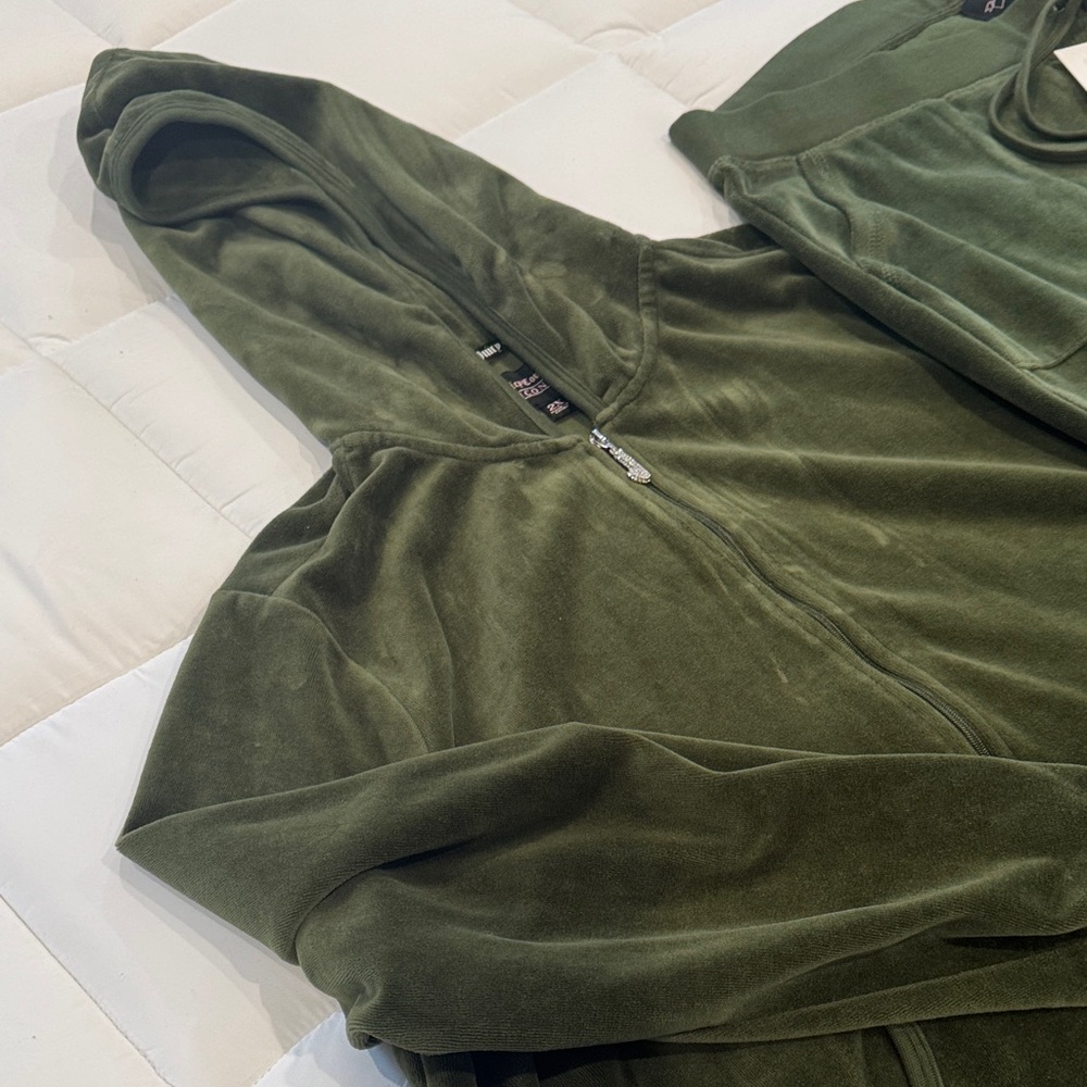 Juicy Couture Forest Green Velour Hoodie